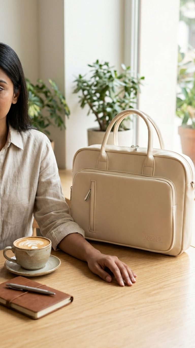 USOTG Briefcase model pose